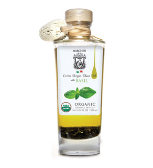 Organic Infused First Cold Pressed Extra Virgin Olive Oil - Basil