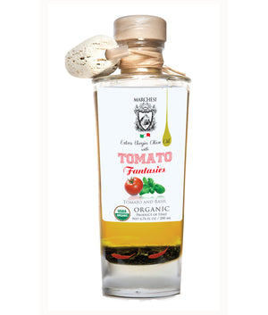 Organic Infused First Cold Pressed Extra Virgin Olive Oil - Tomato and Basil